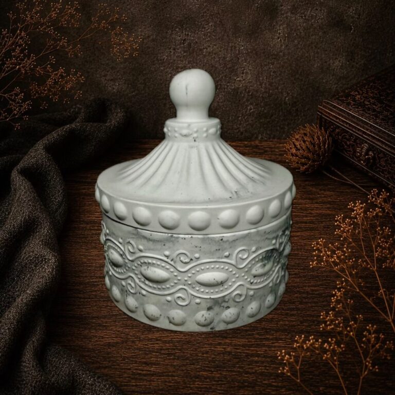 Schatulle Ornament 10cm · Gips · Allgemein · Nr. MH-1E357Z · Mihamei Einzelstück